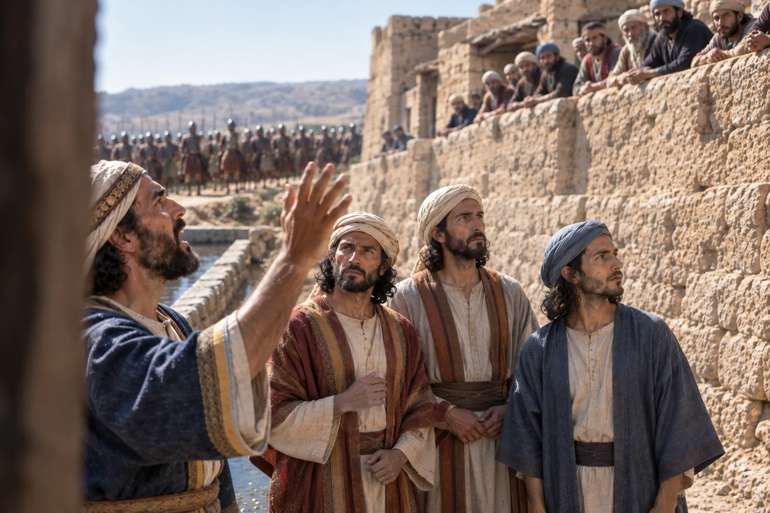 The Rabshakeh calls to the wall (Isaiah 36:2–21)