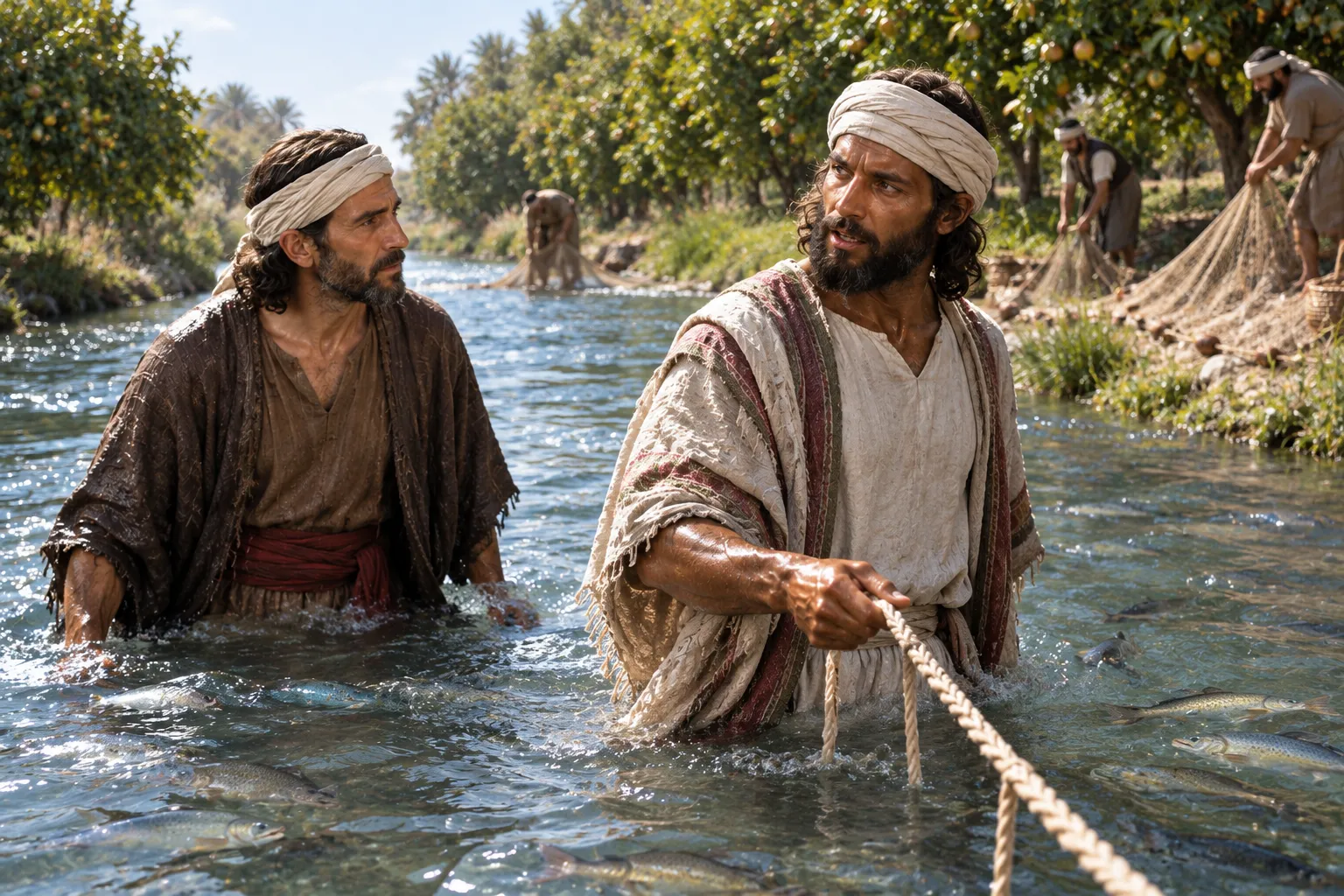 The waist-deep measurement (Ezekiel 47:4)