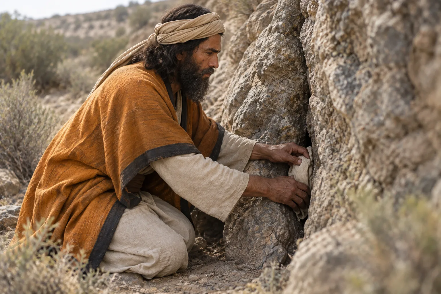 Jeremiah hides the loincloth at Perath (Jeremiah 13:4–5)
