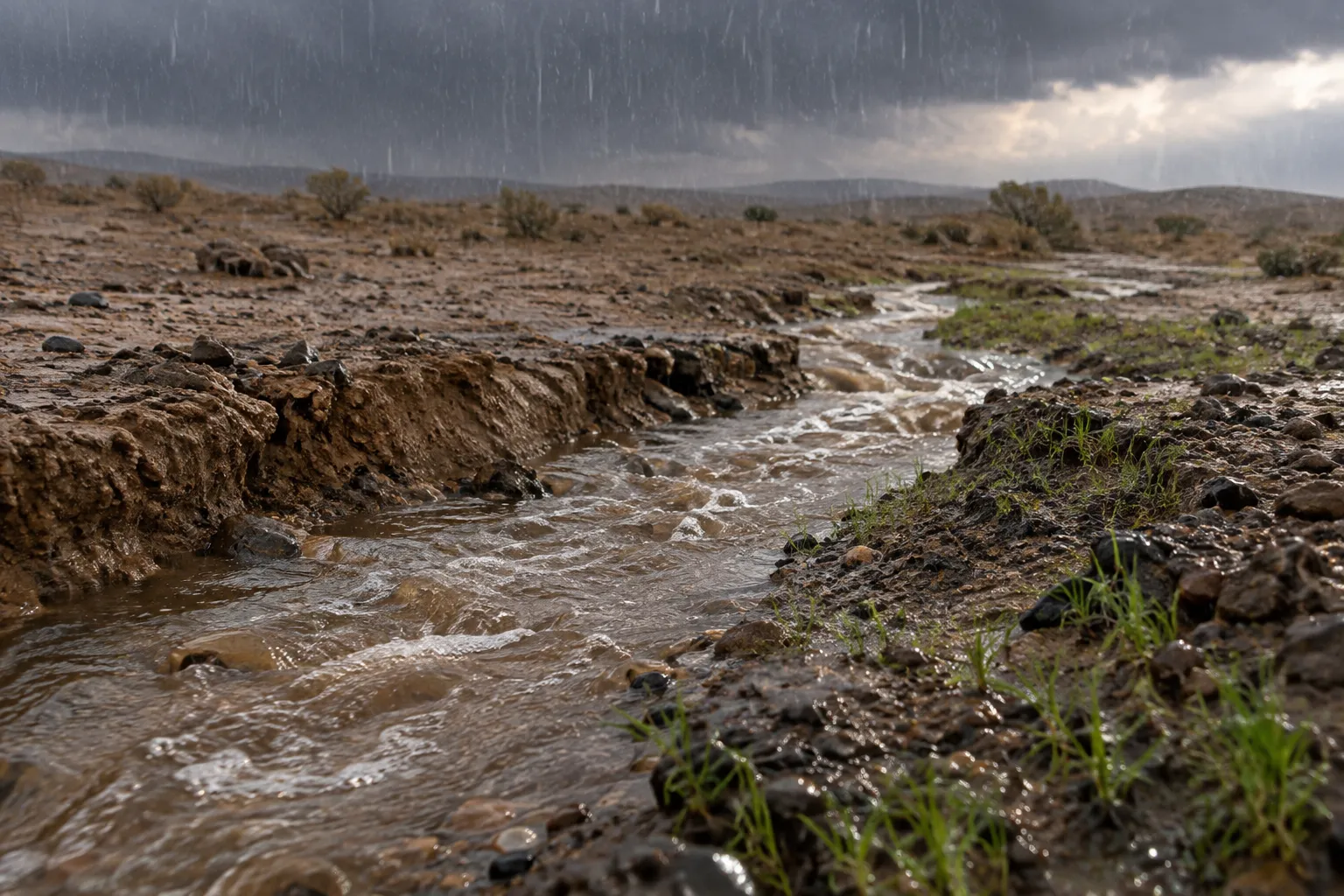 Rain upon the uninhabited waste (Job 38:25–27)