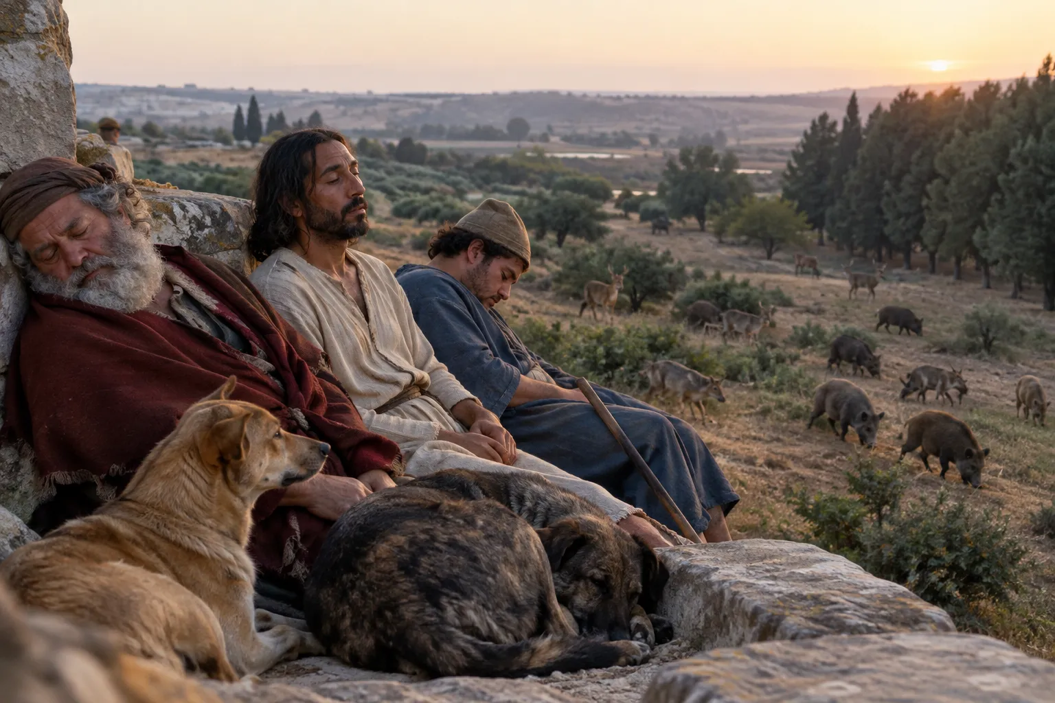 Blind watchmen as the beasts enter (Isaiah 56:9–10)
