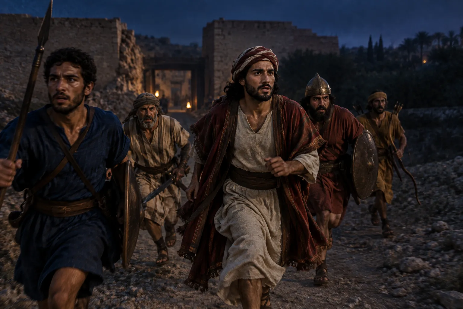 Zedekiah flees through the night gate (Jeremiah 44:30)