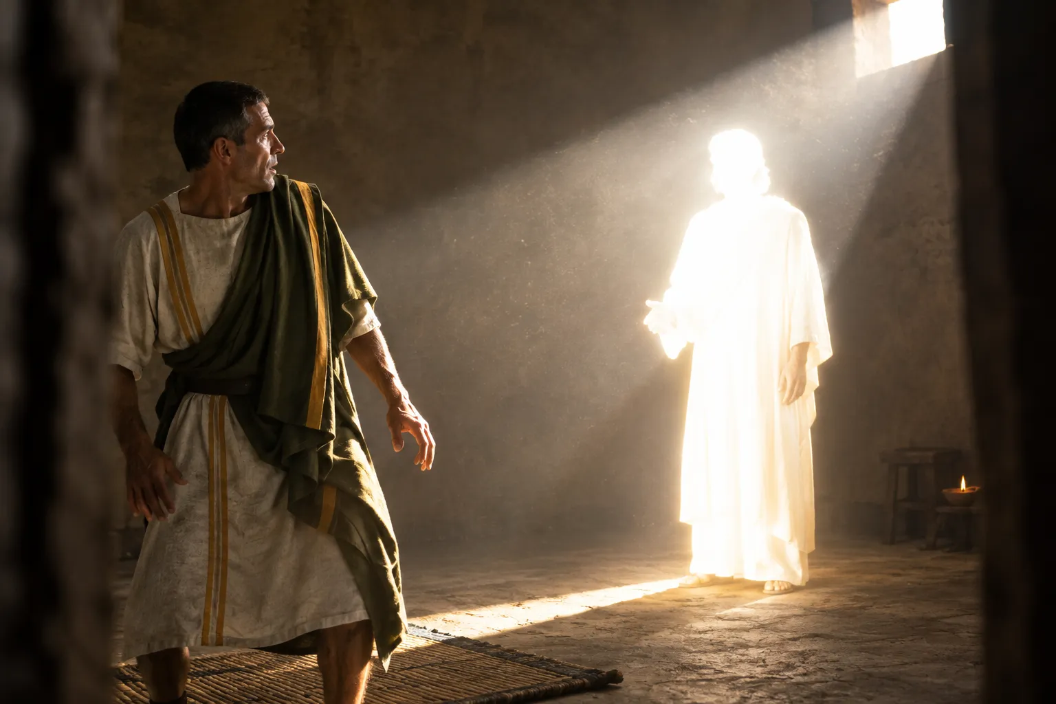 Cornelius receives the angelic message (Acts 10:3–4)