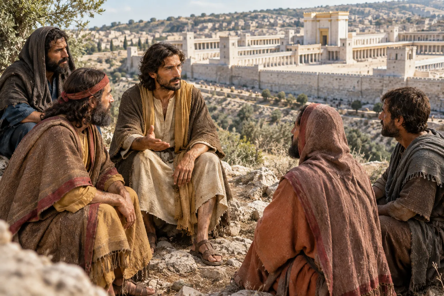 Jesus Answers the Four Disciples (Mark 13:3–5)
