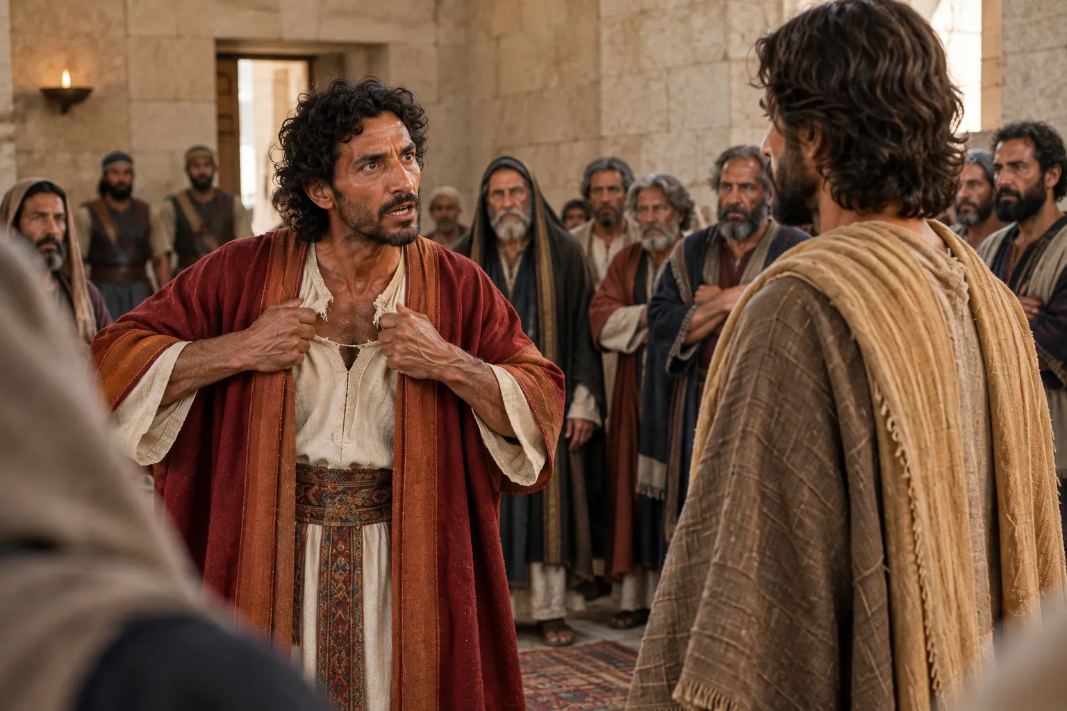 The high priest tears his garments (Mark 14:60–64)
