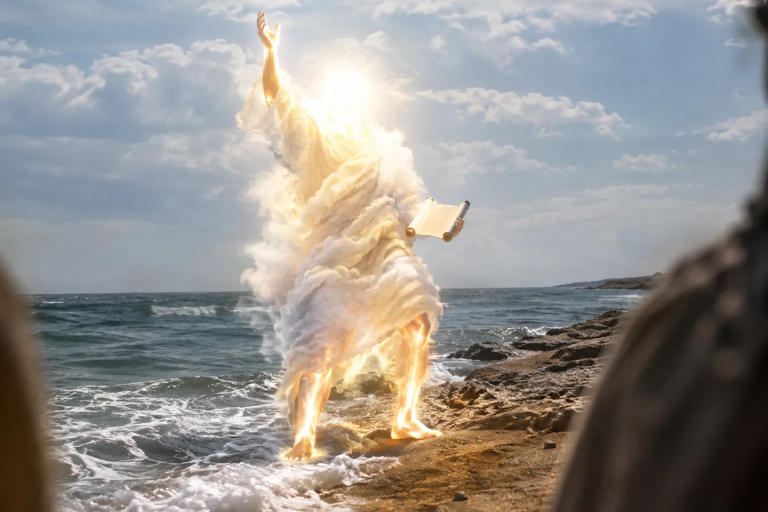 The angel swears there will be no more delay (Revelation 10:5–7)