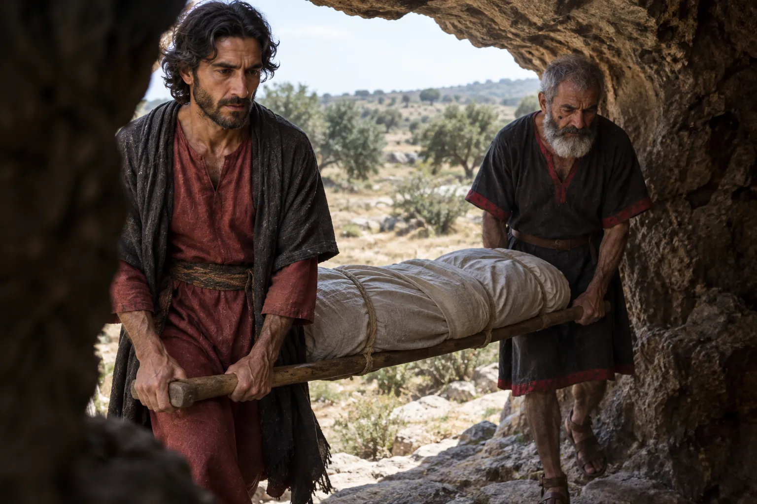 Isaac and Ishmael Bury Abraham (Genesis 25:9–10)