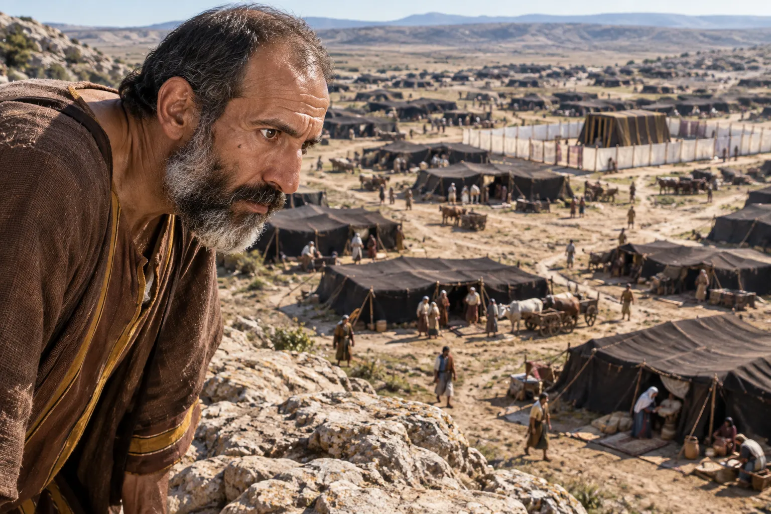 Balaam sees Israel encamped tribe by tribe (Numbers 24:1–5)