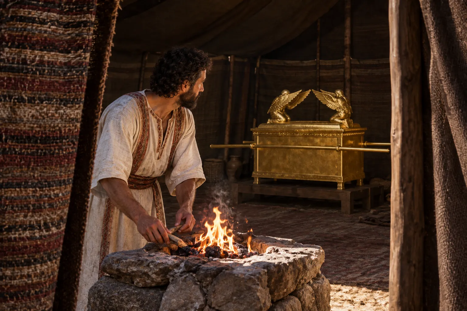 David offers before the ark’s tent (2 Samuel 6:17)