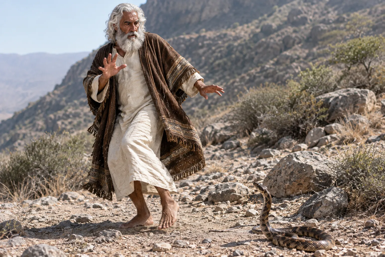 The Staff Becomes a Snake (Exodus 4:2–3)