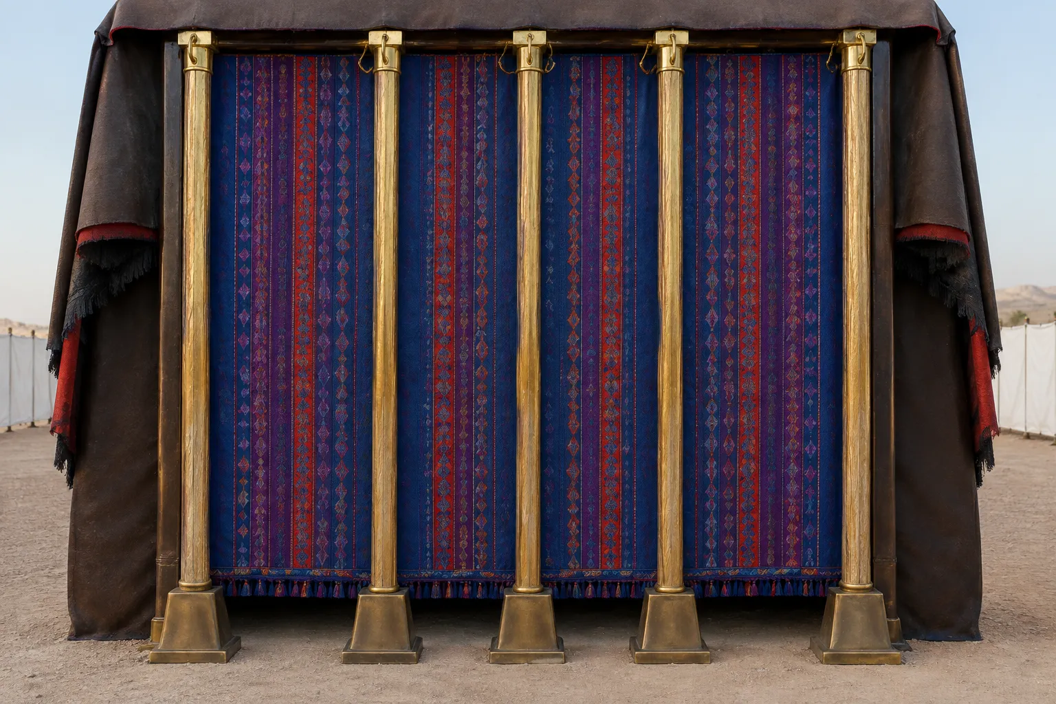The eastern entrance curtain (Exodus 26:36–37)
