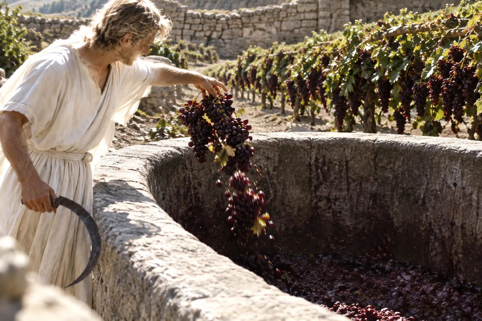 The Grapes Cast into the Great Winepress (Revelation 14:17–19)