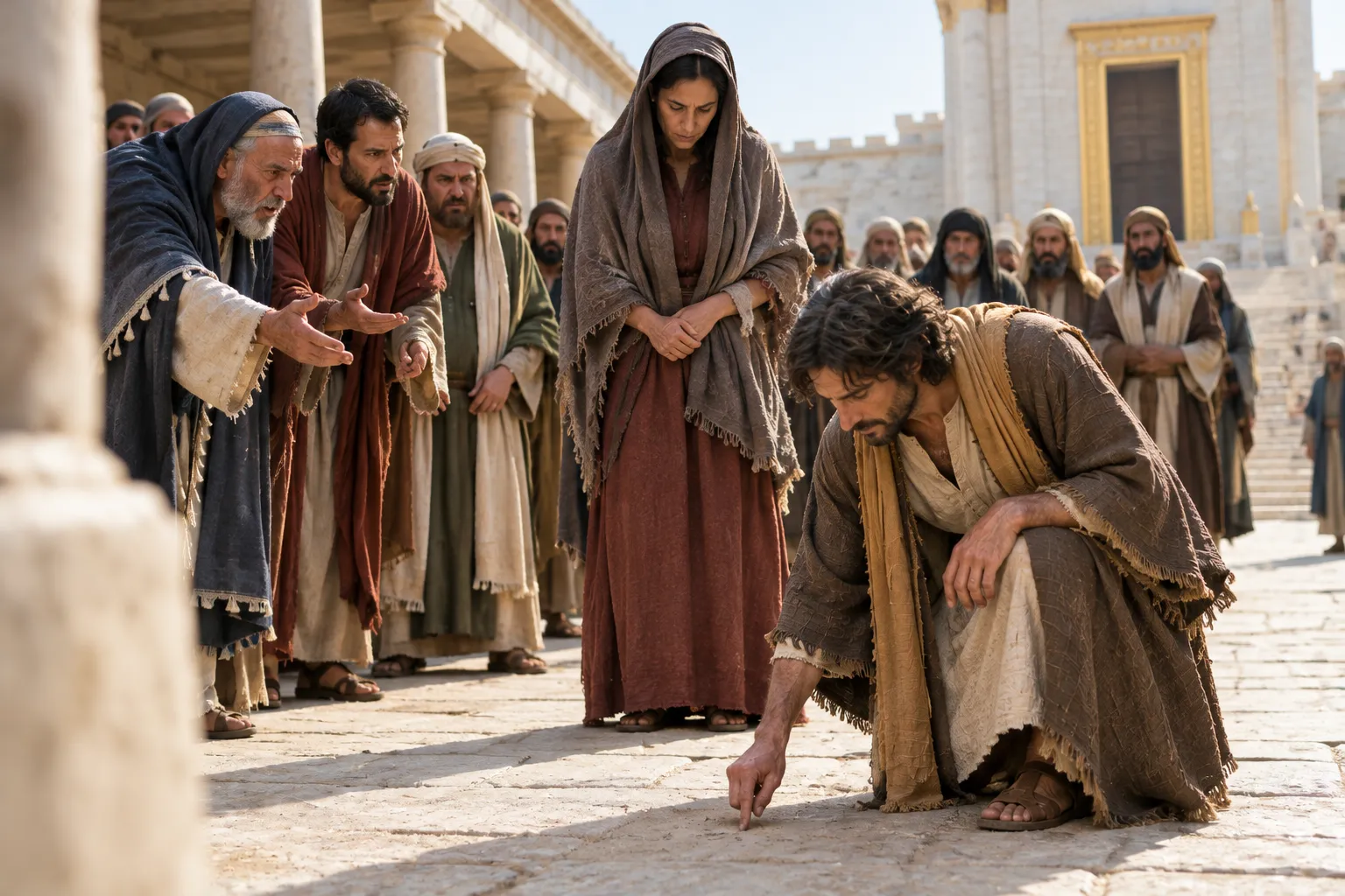 Jesus Writes on the Ground (John 8:3–6)
