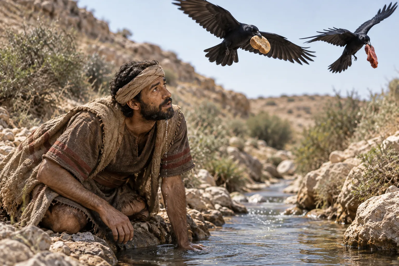 Ravens feed Elijah (1 Kings 17:5–6)