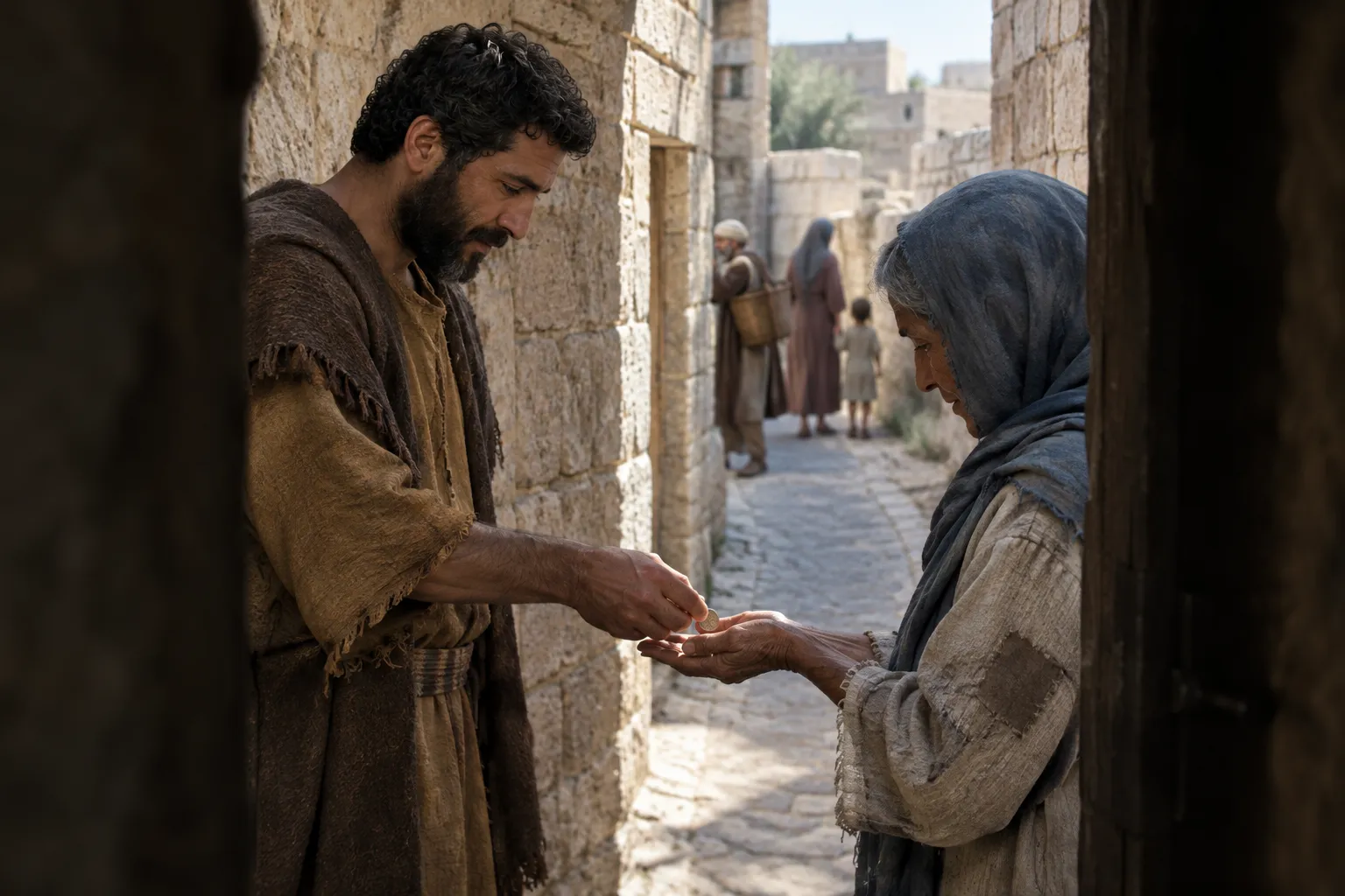 Alms given in secret (Matthew 6:2–4)