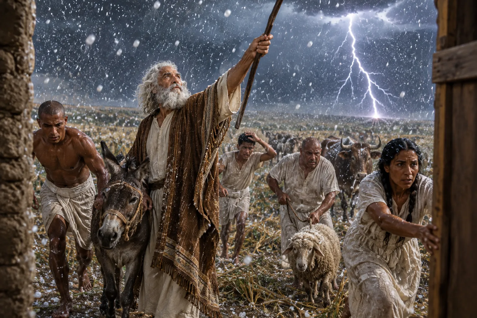 Hail Across Egypt (Exodus 9:22–25)