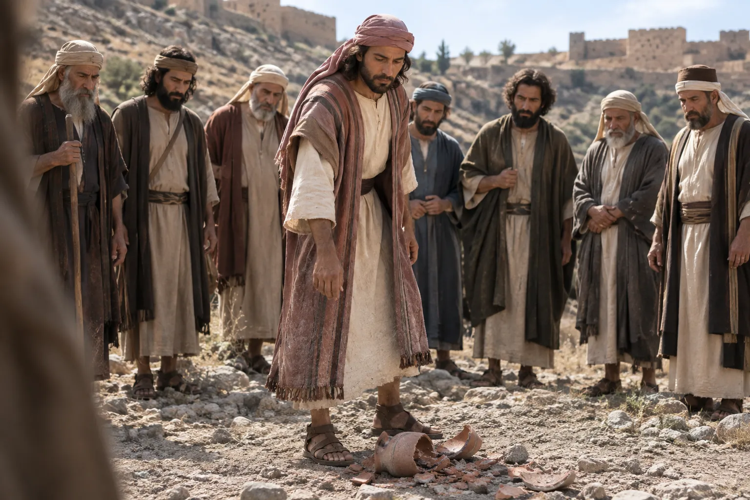The jar shattered at Topheth (Jeremiah 19:10–11)