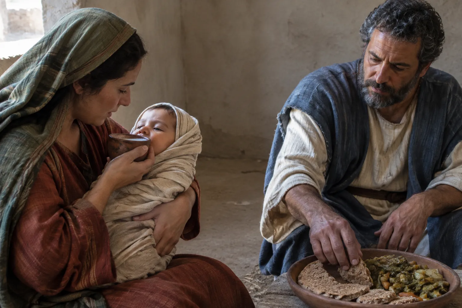 Milk for infancy, solid food for maturity (Hebrews 5:11–14)