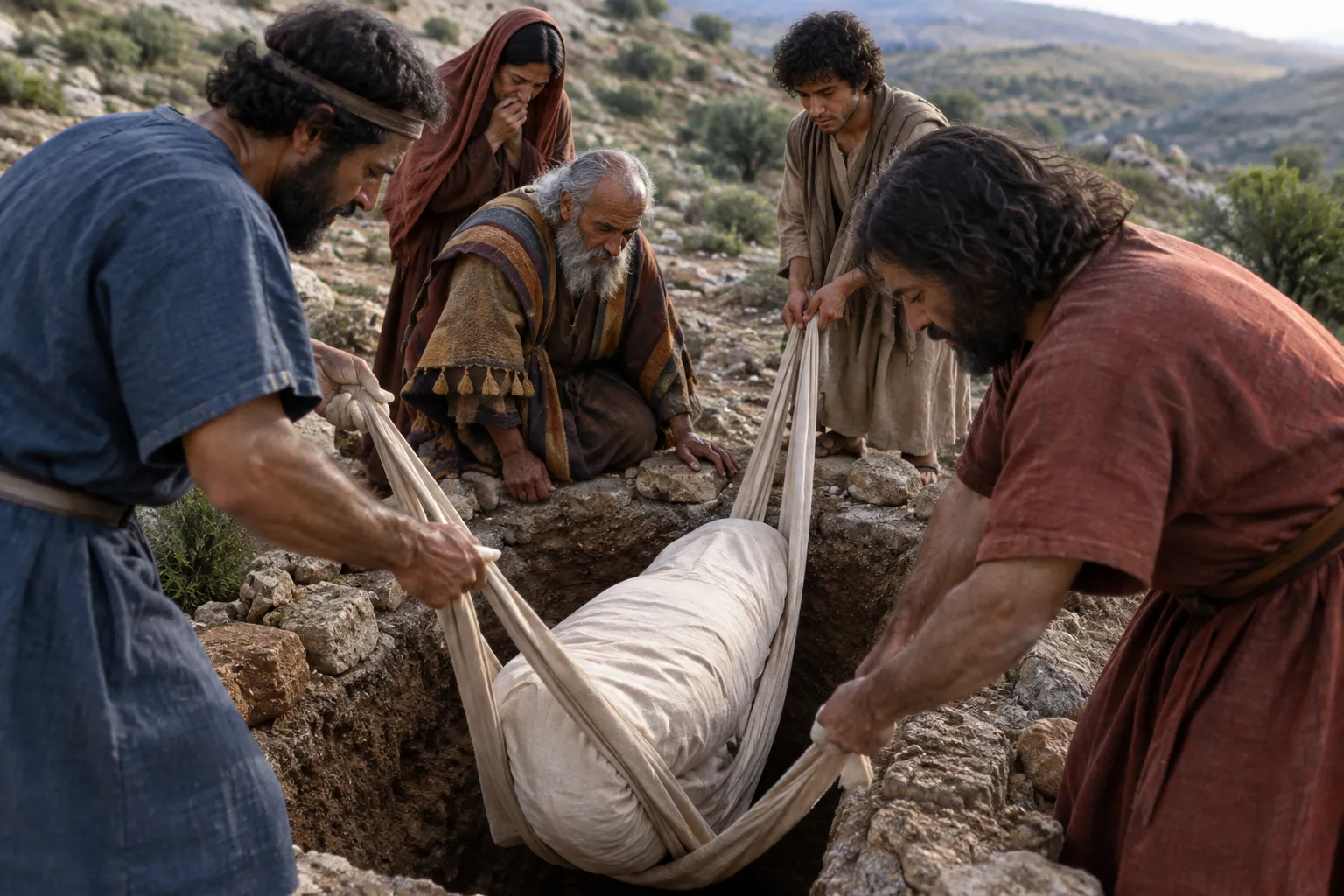 Joshua buried in his inheritance (Judges 2:8–9)