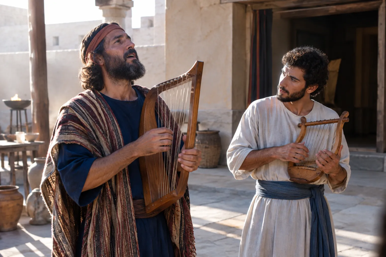 Morning praise with harp and lyre (Psalms 92:1–4)