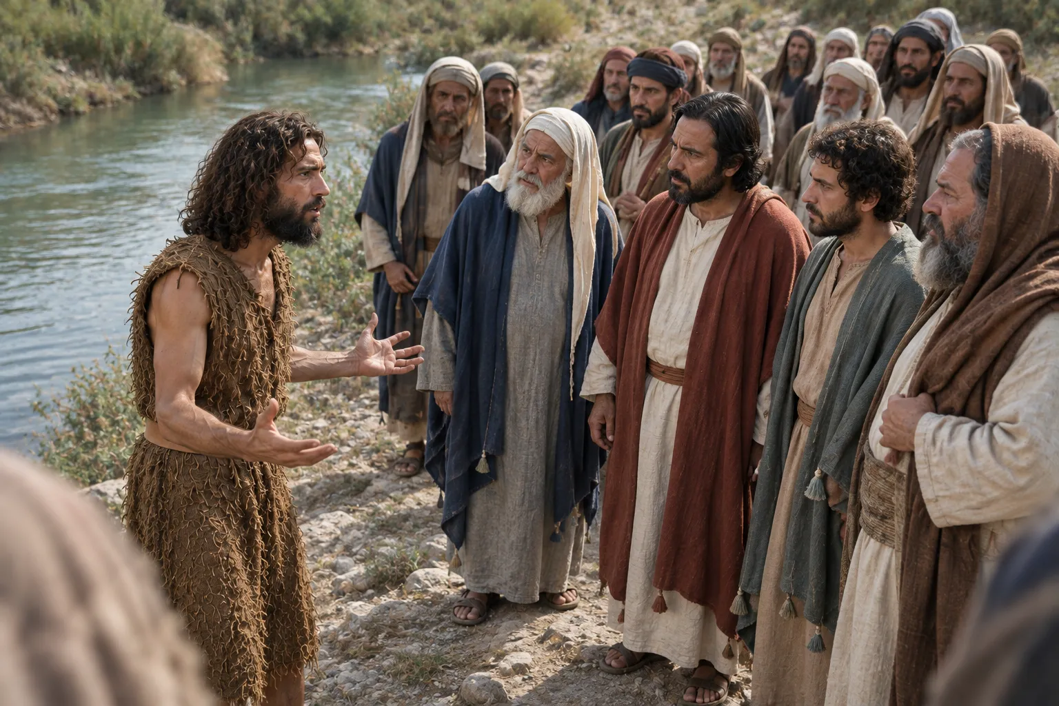 John confronts the visitors (Matthew 3:7–9)