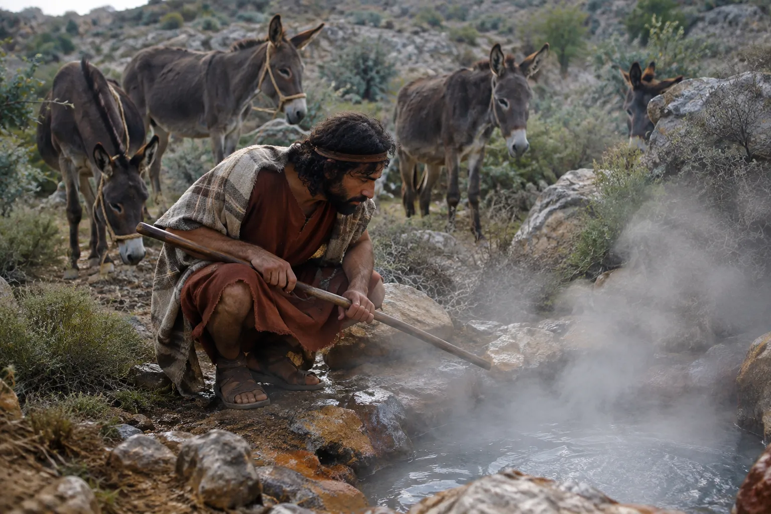 Anah finds the hot springs (Genesis 36:24)