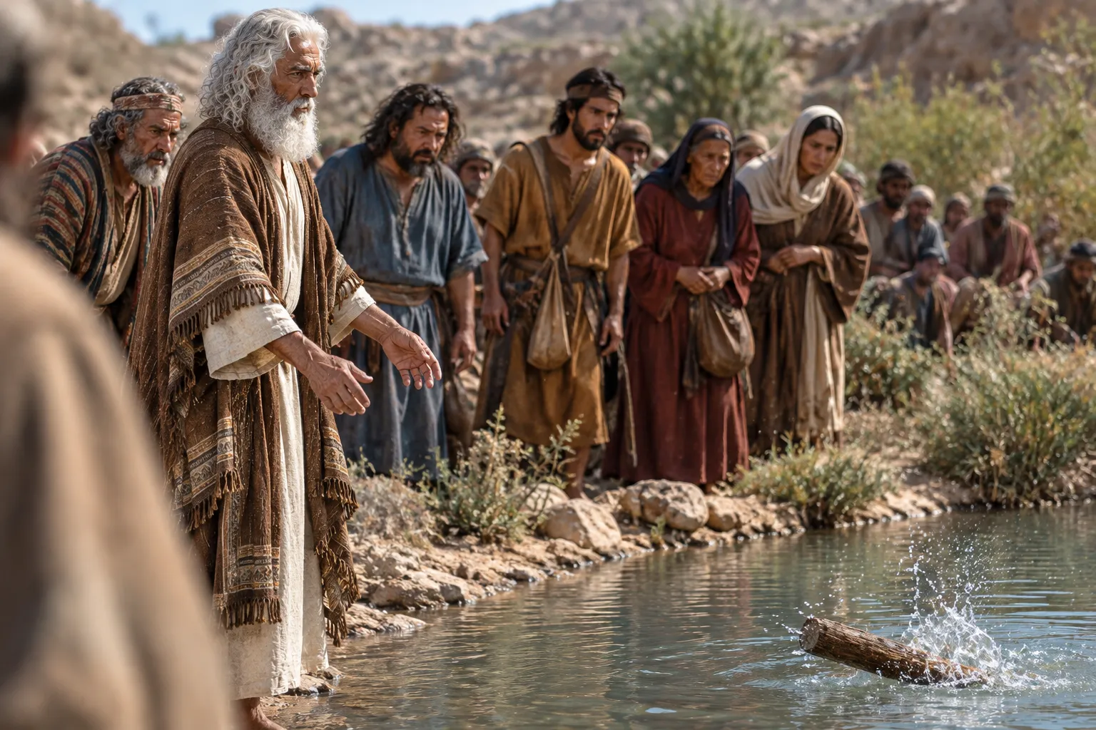 The Log Enters the Water at Marah (Exodus 15:24–25)