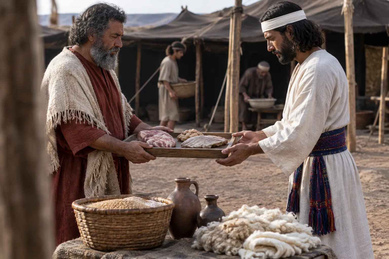 The priest receives his prescribed share (Deuteronomy 18:3–5)