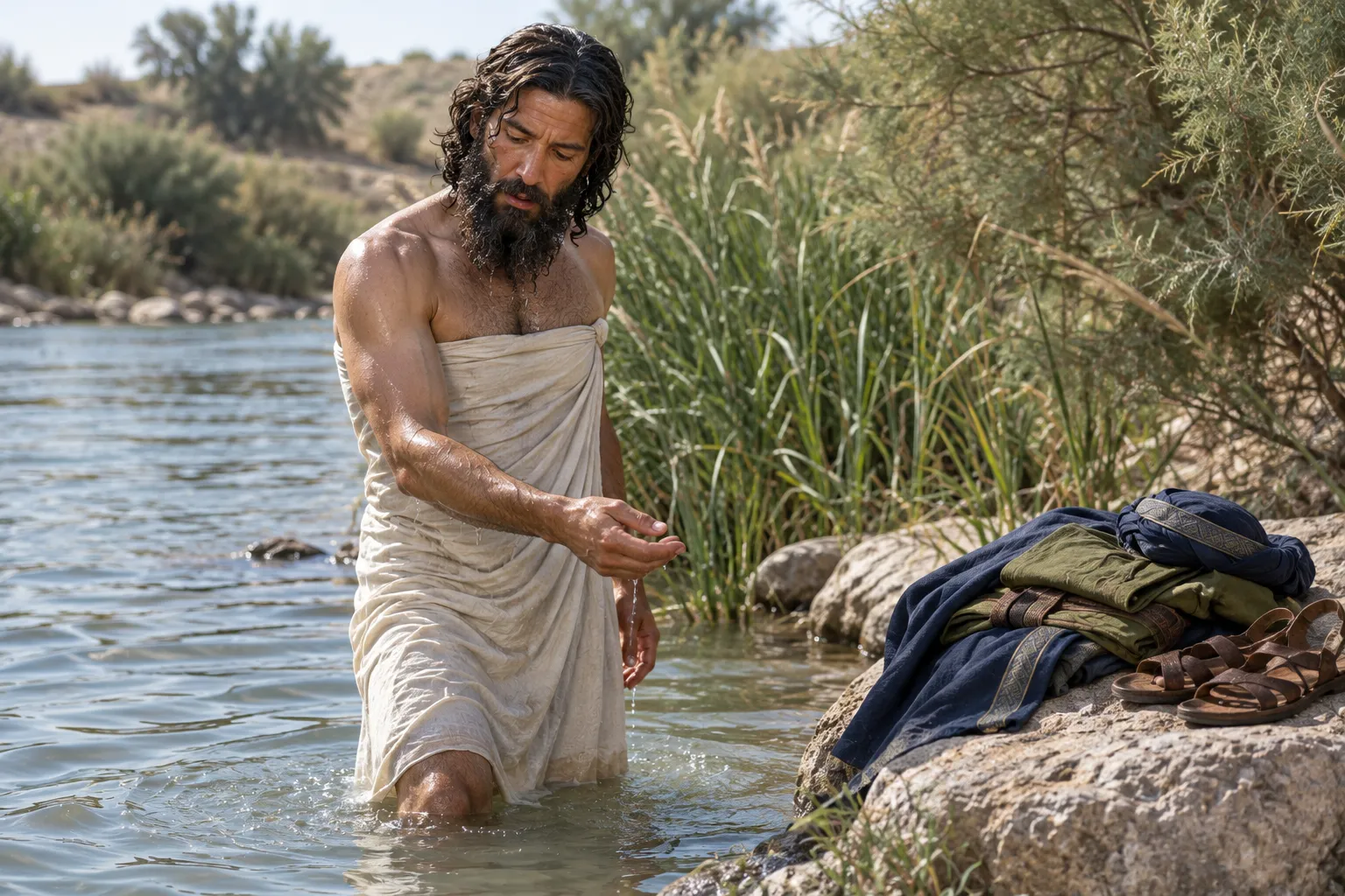 Naaman Healed in the Jordan (2 Kings 5:14)