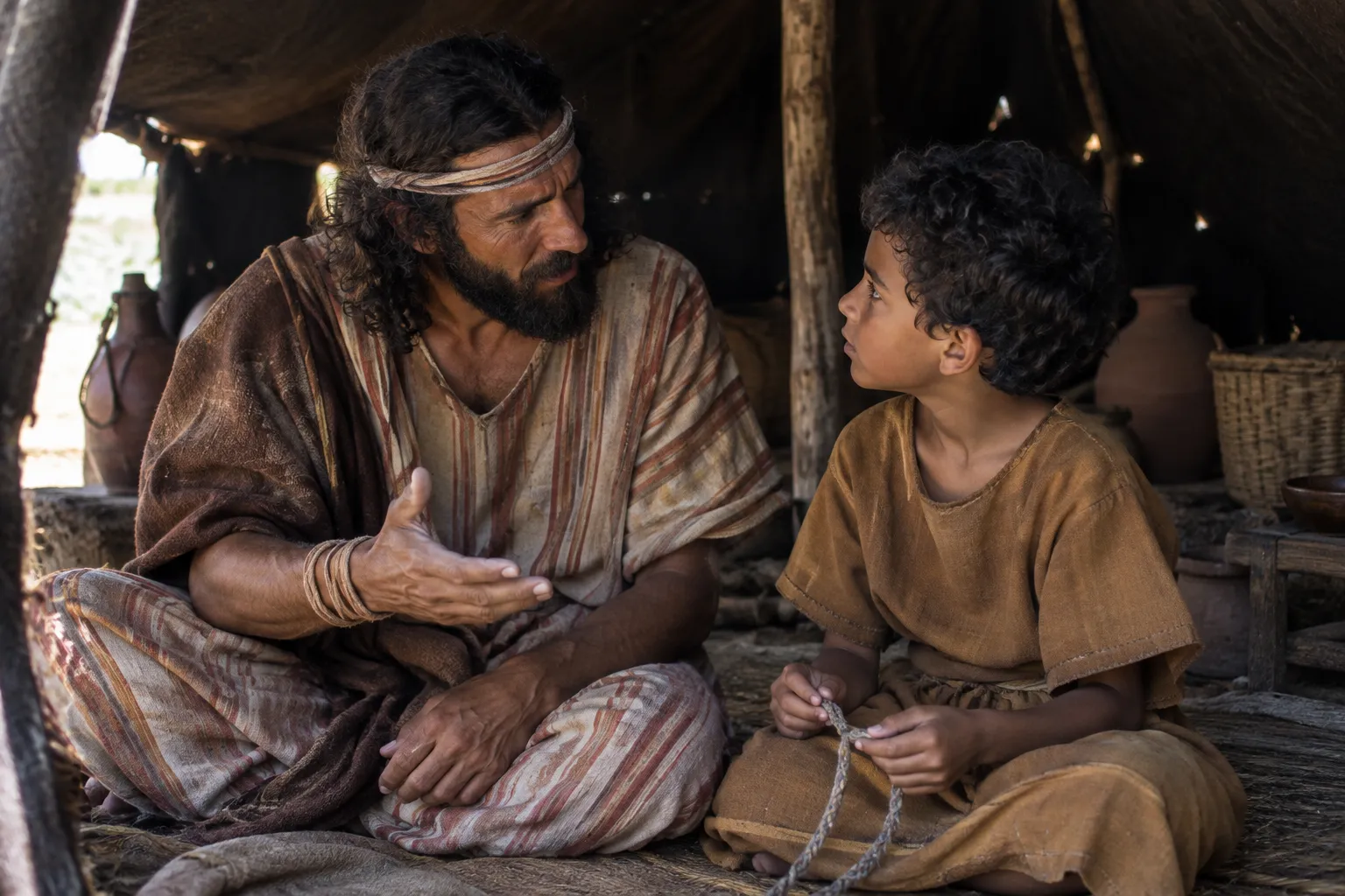 Teaching the words at home (Deuteronomy 6:6–8)