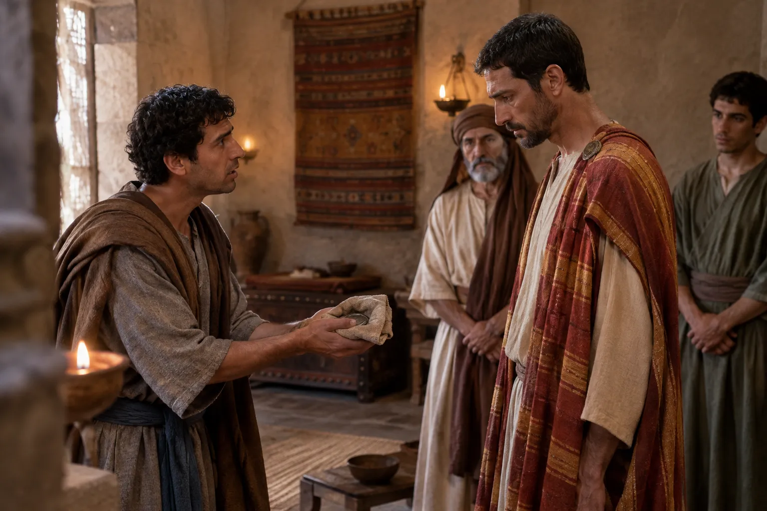 The fearful servant returns the mina (Luke 19:20–22)