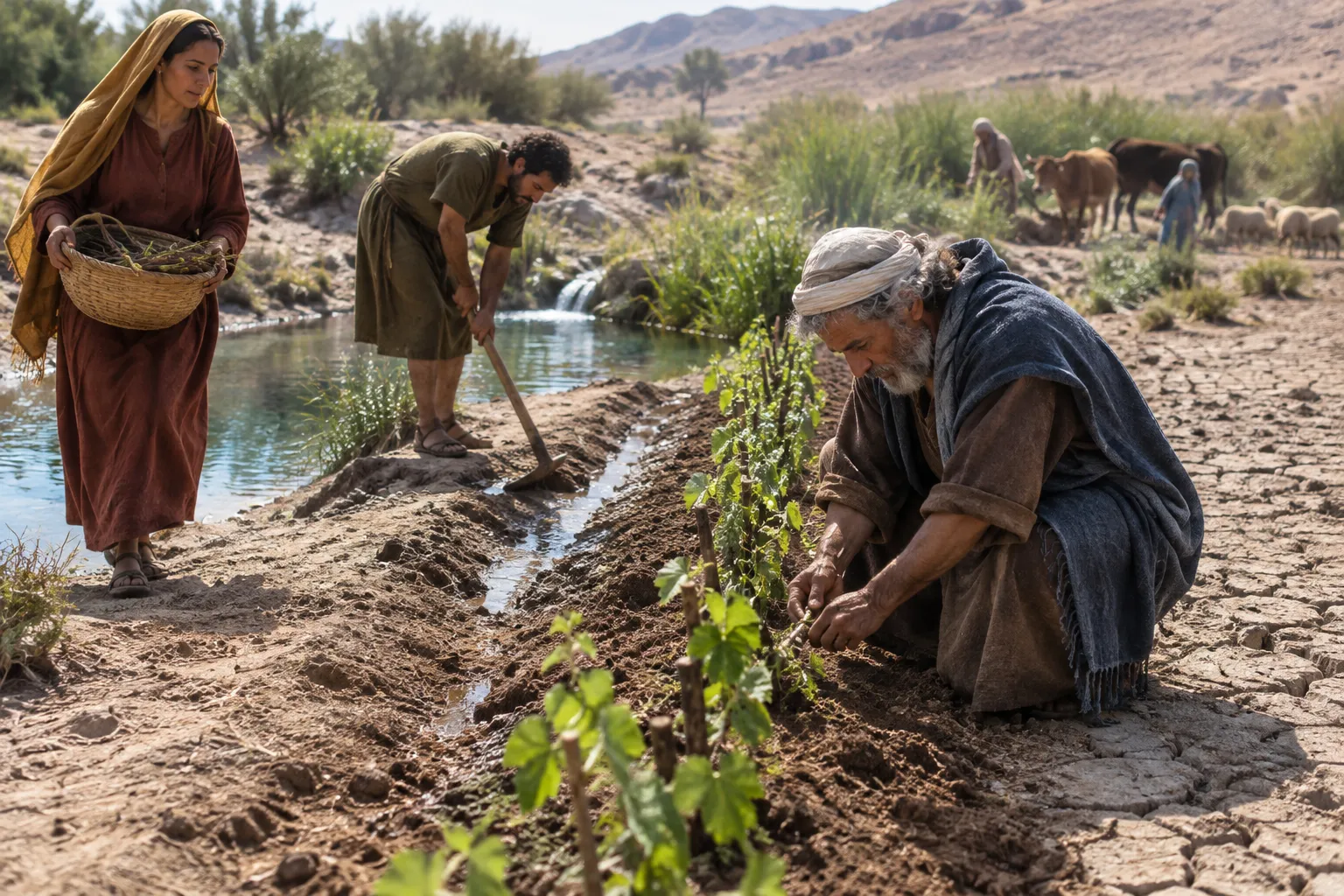 Desert turned fruitful (Psalms 107:35–38)