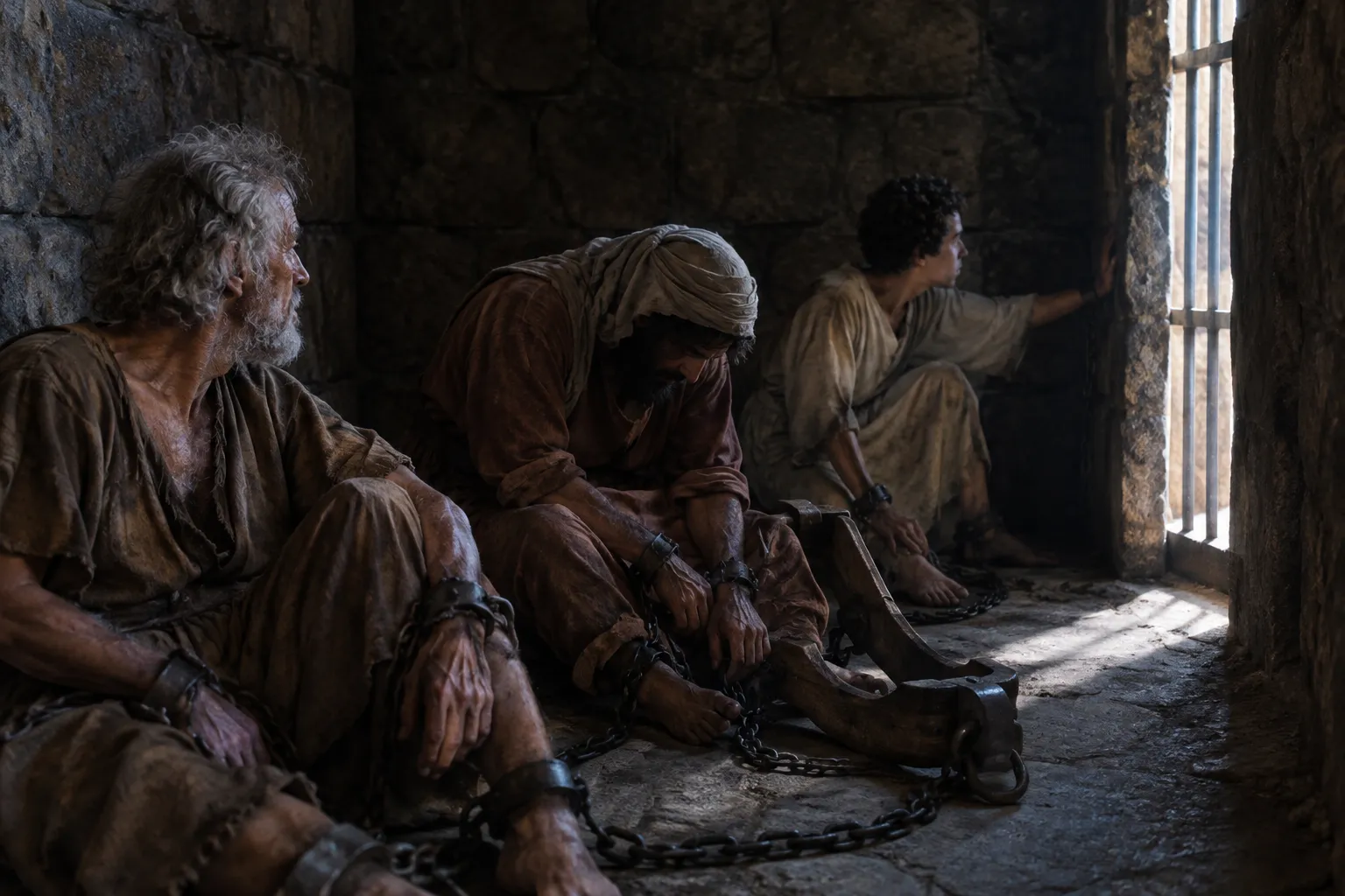 Prisoners in darkness (Psalms 107:10–14)