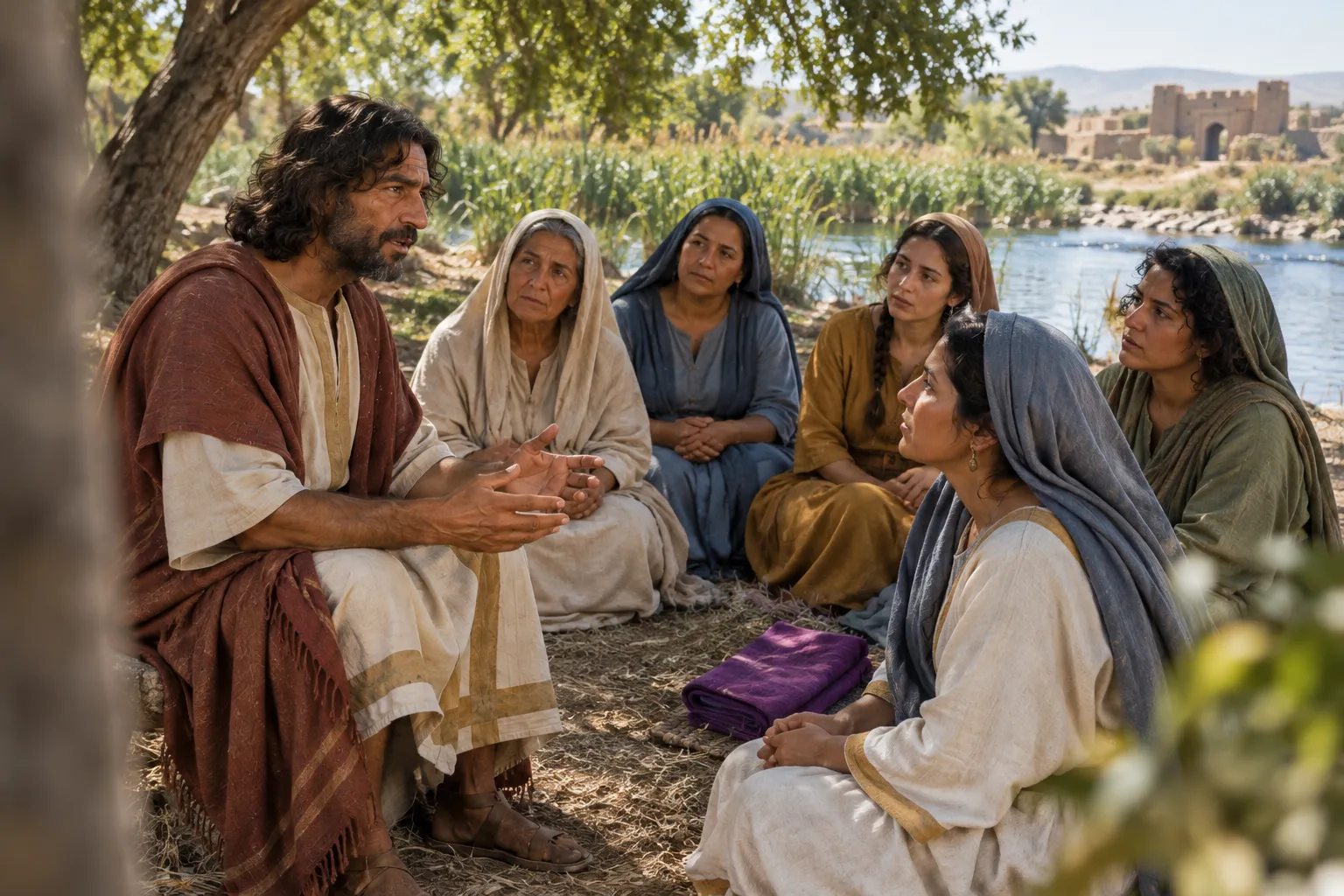 Lydia listens by the river (Acts 16:13–14)