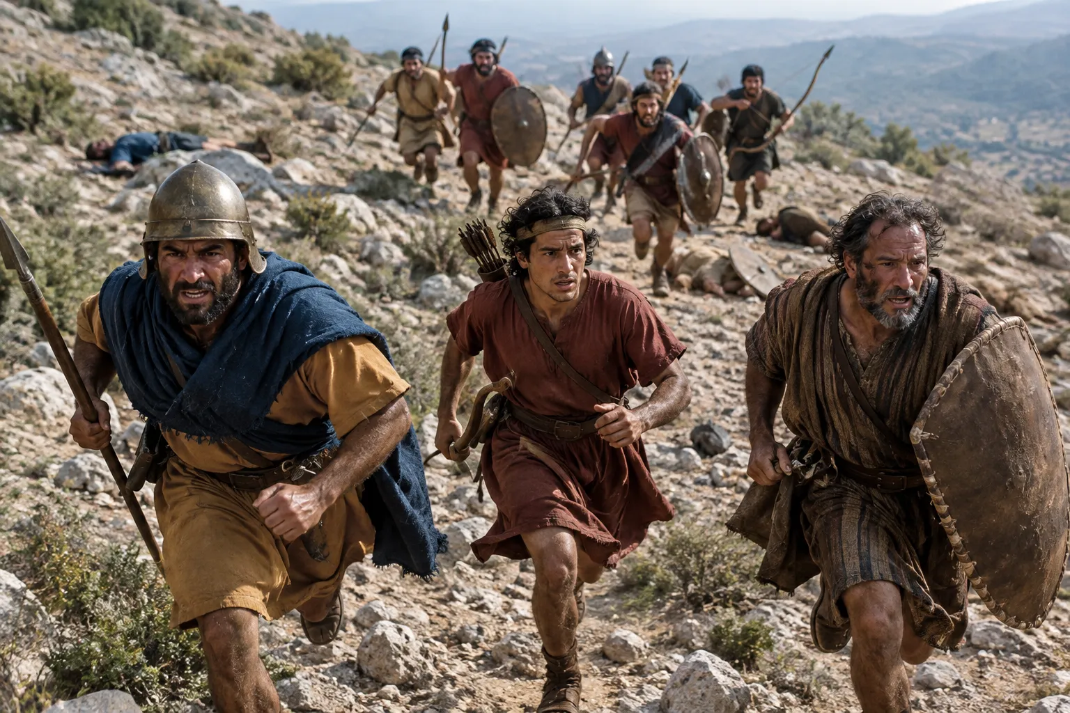 Israel flees on Gilboa (1 Chronicles 10:1)