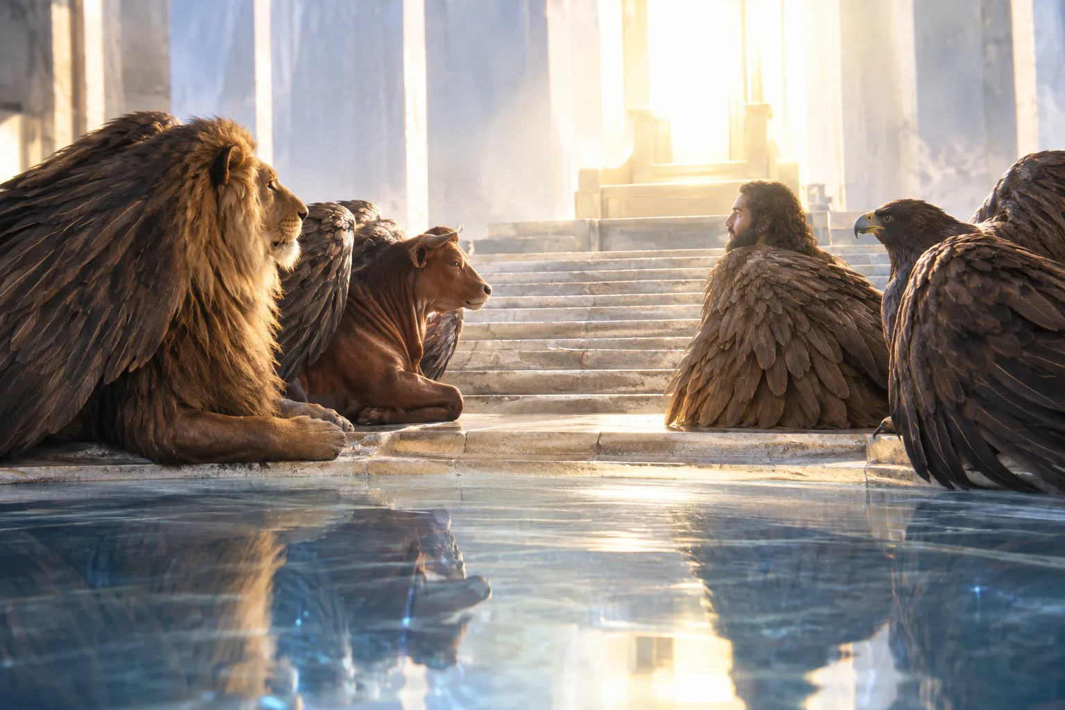 The Four Living Creatures (Revelation 4:6–8)
