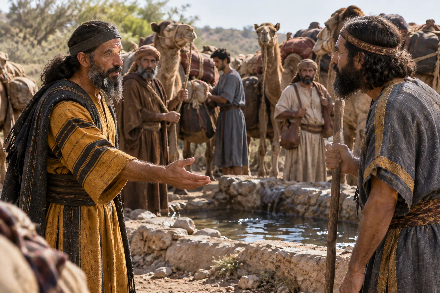 Laban welcomes Abraham’s servant (Genesis 24:29–32)