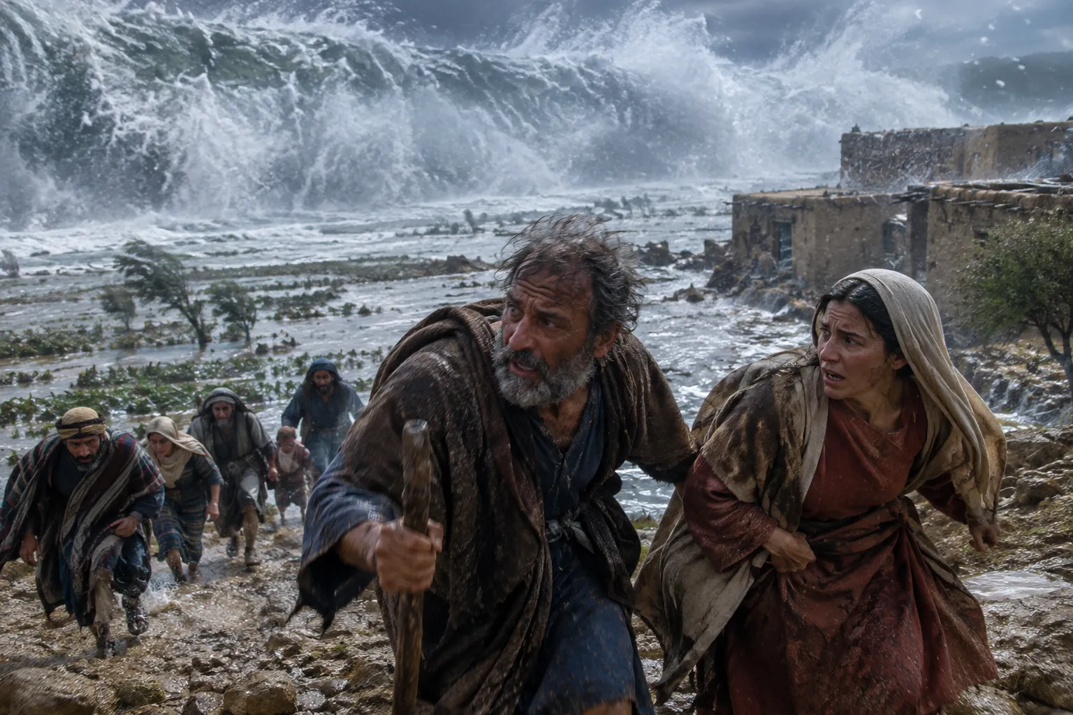 The sea poured over the earth (Amos 9:5–6)