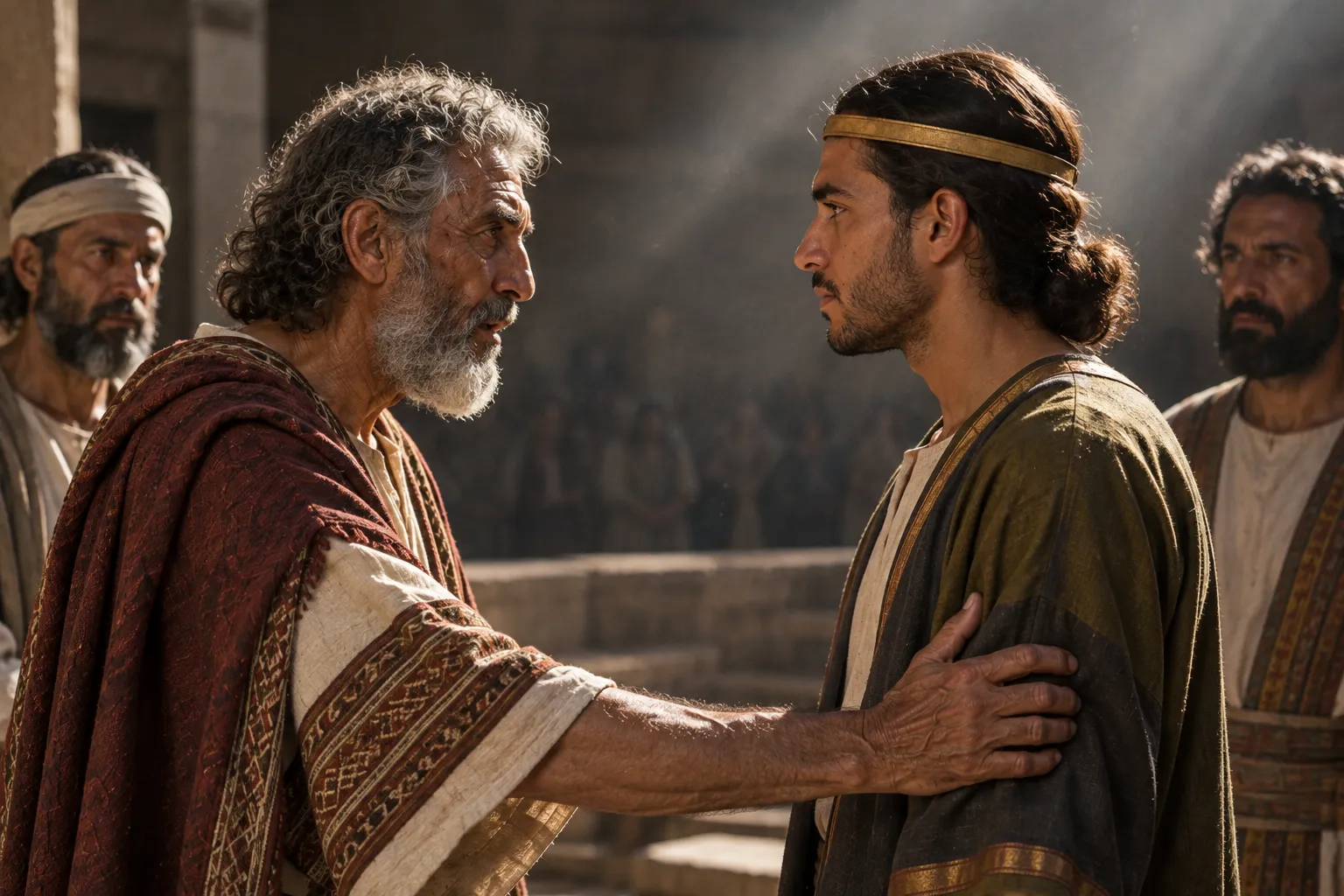 David charges Solomon to be strong (1 Chronicles 28:20–21)