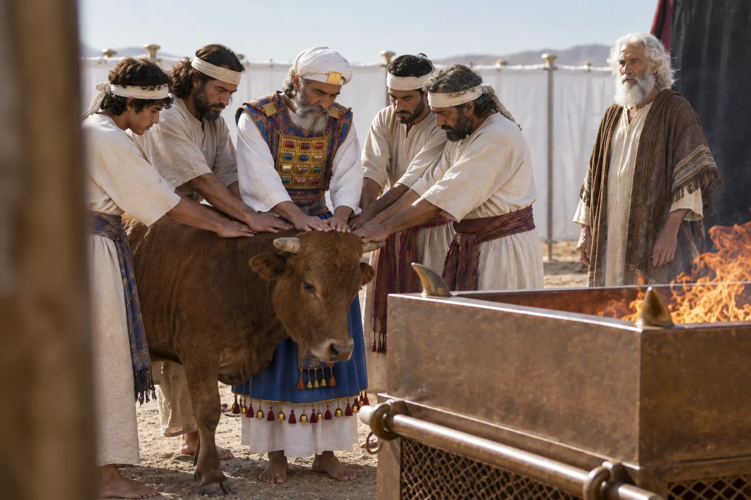 Hands Laid on the Bull (Leviticus 8:13–14)