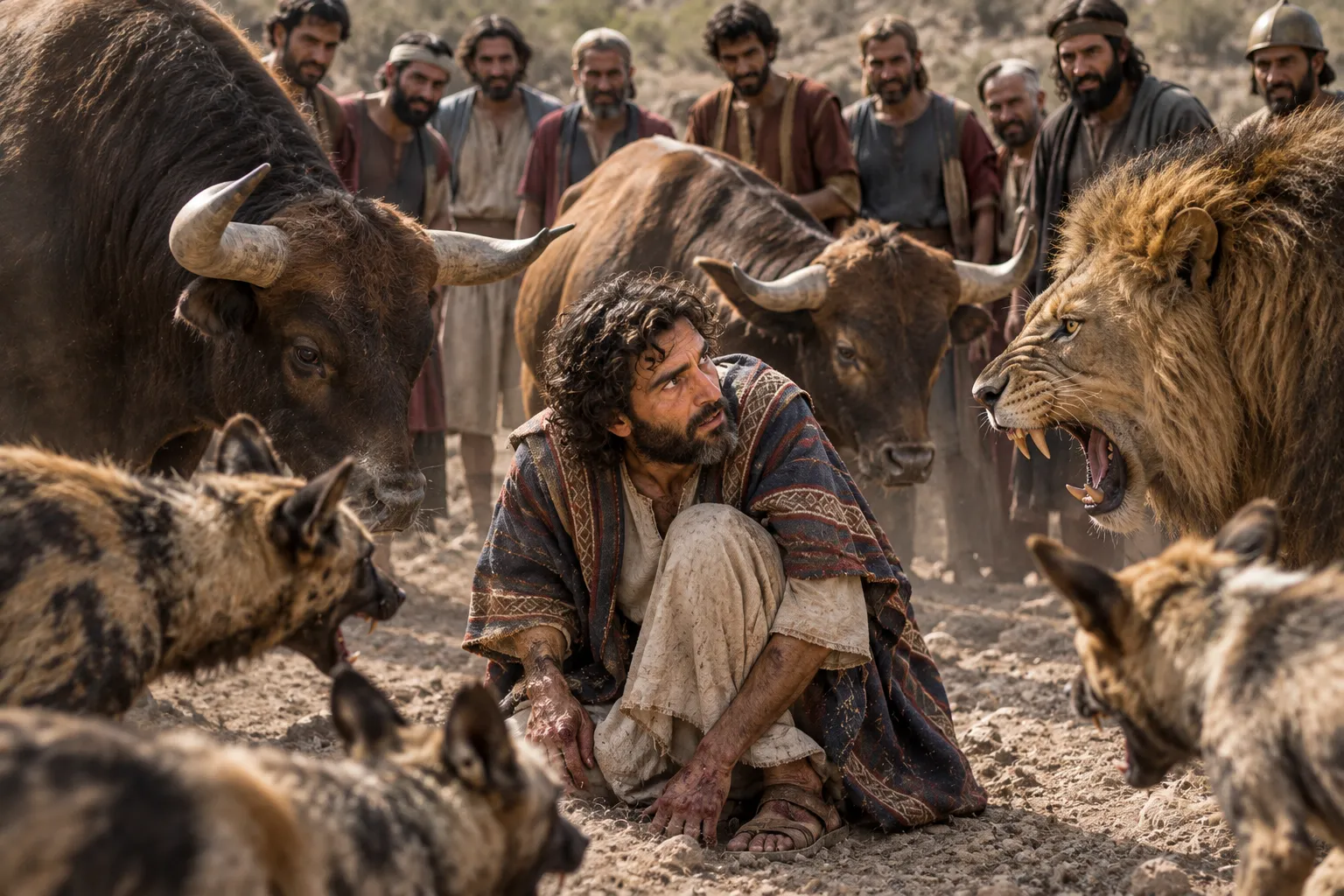 Encircled by Beasts and Enemies (Psalms 22:12–17)