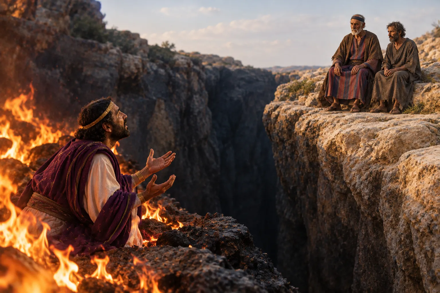 The rich man pleads across the chasm (Luke 16:23–26)