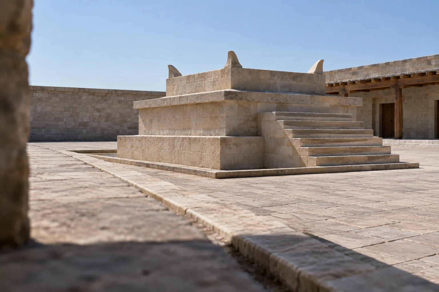 The measured altar facing east (Ezekiel 43:13–17)