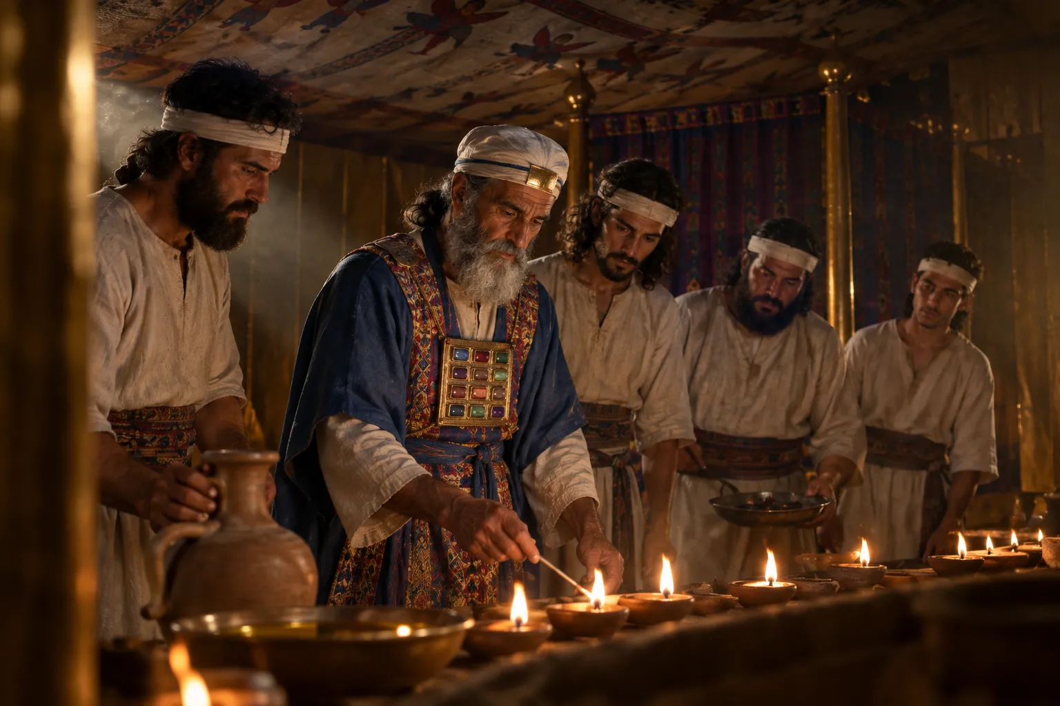 The prescribed tending of the lamps (Exodus 27:20–21)