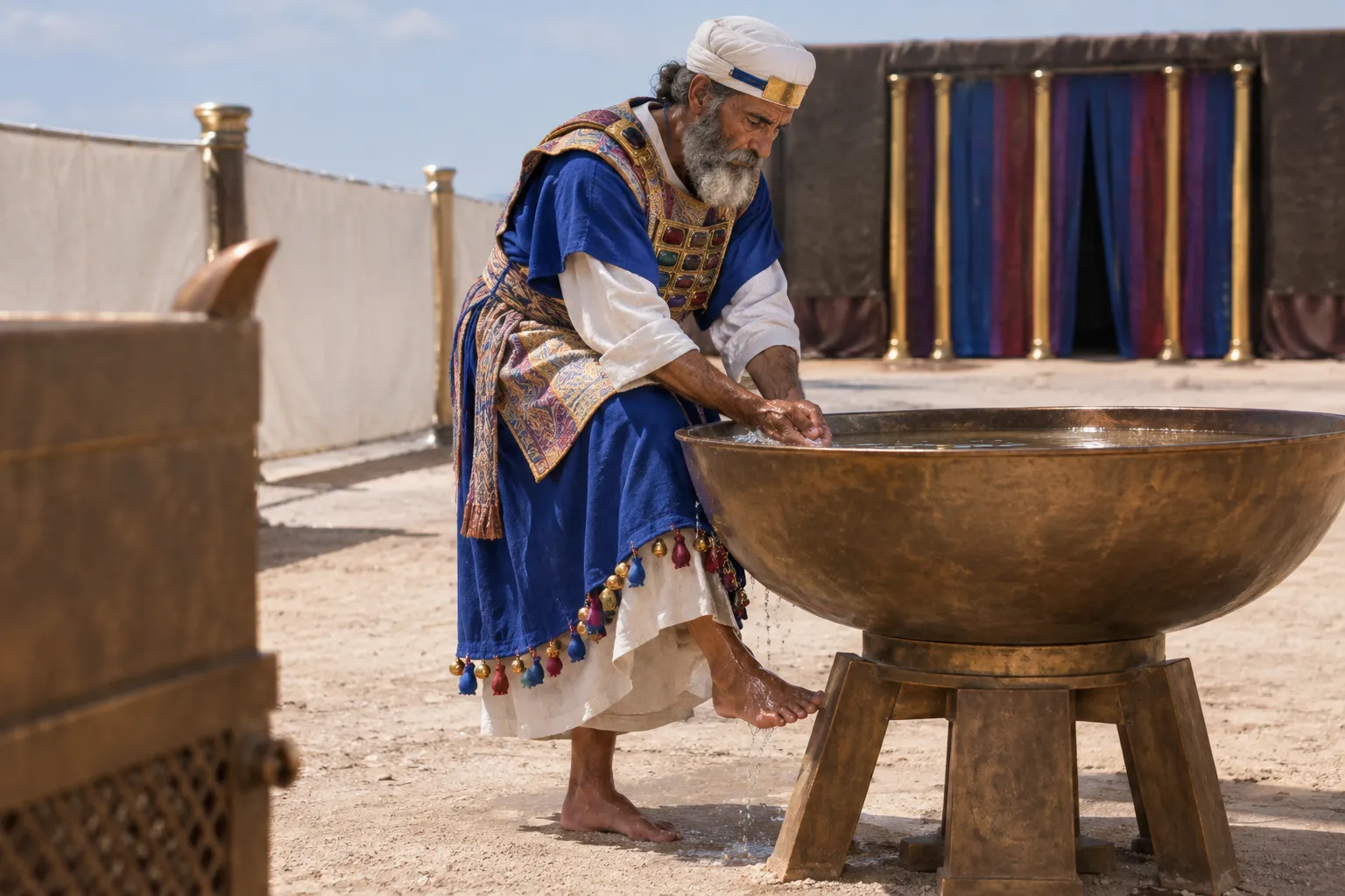 Washing before sanctuary service (Exodus 30:18–21)