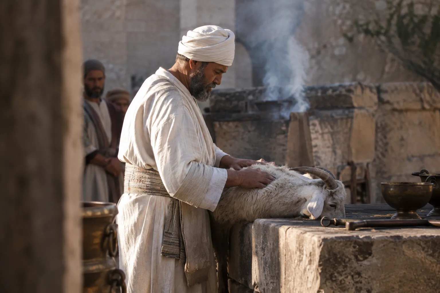 A high priest offers for sins (Hebrews 5:1–3)