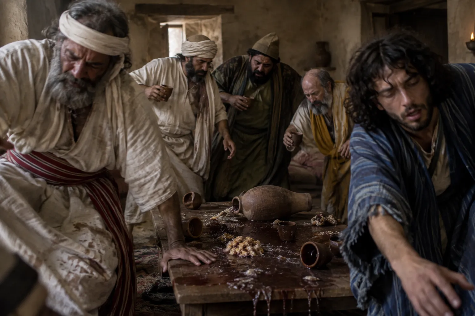 Priests and prophets reeling (Isaiah 28:7–8)
