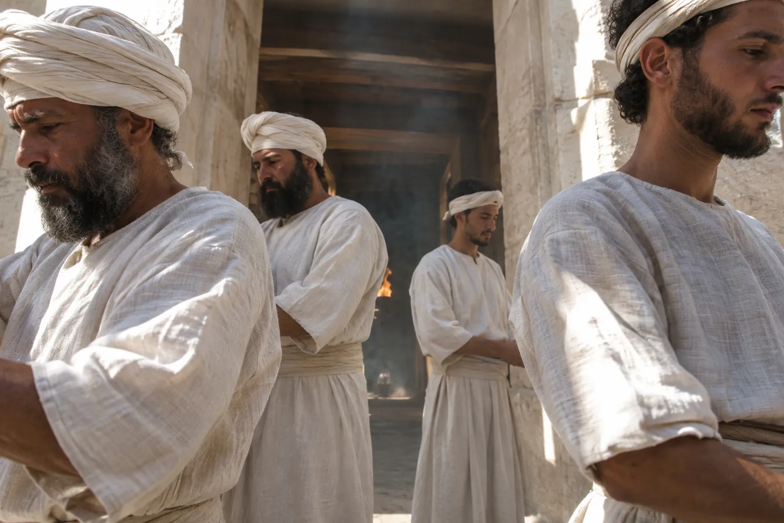 Zadokite priests in linen (Ezekiel 44:15–19)