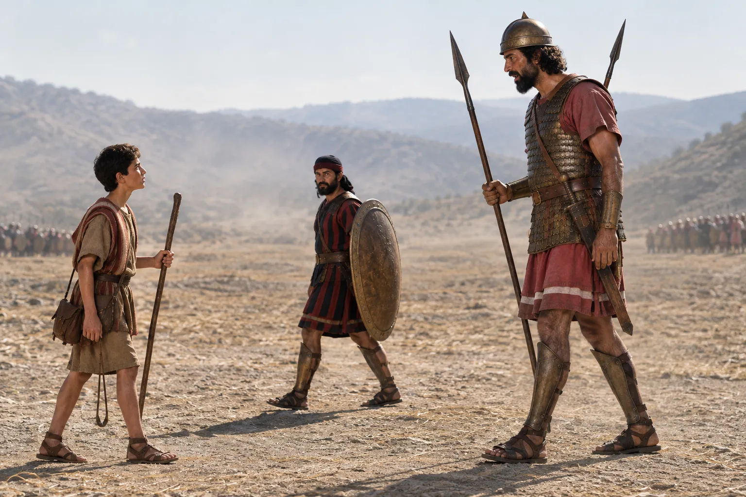 David confronts Goliath (1 Samuel 17:40–47)
