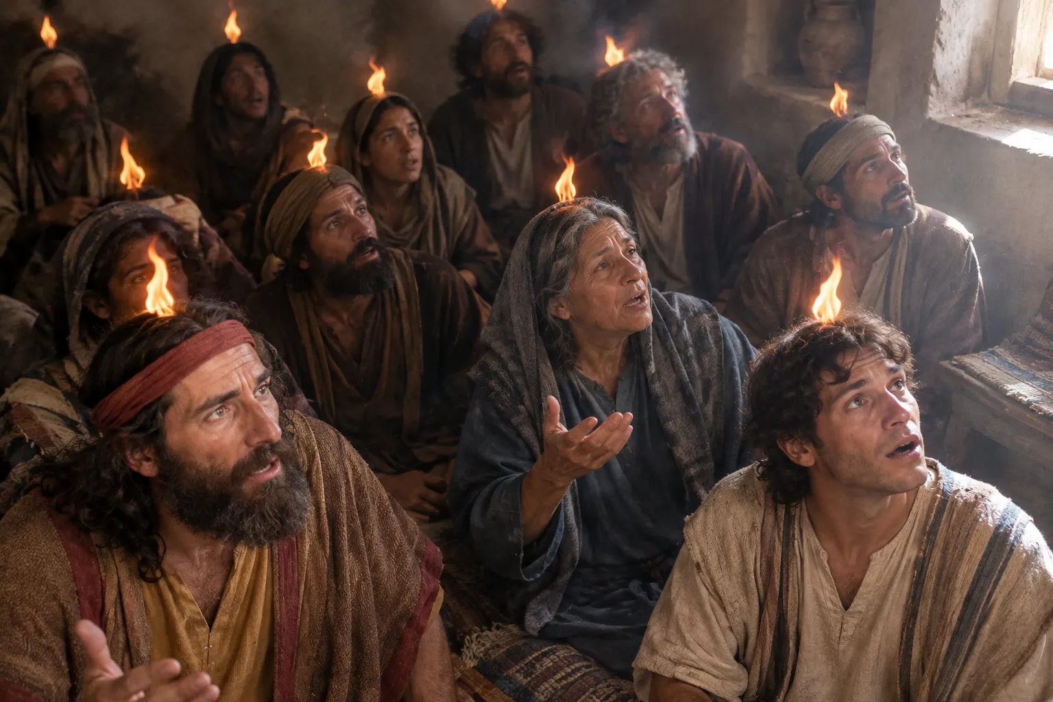 Tongues like flames (Acts 2:1–4)